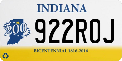 IN license plate 922ROJ