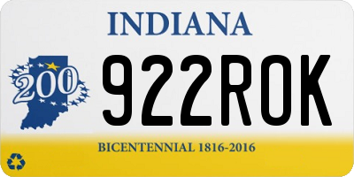 IN license plate 922ROK
