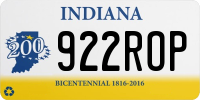 IN license plate 922ROP