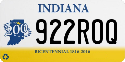 IN license plate 922ROQ