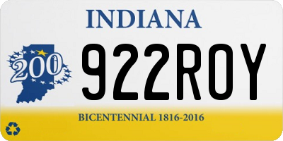 IN license plate 922ROY