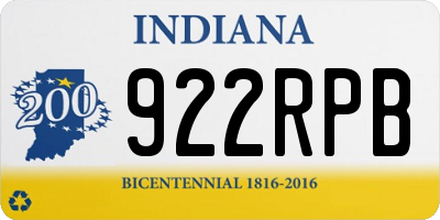 IN license plate 922RPB