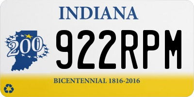 IN license plate 922RPM