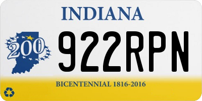 IN license plate 922RPN