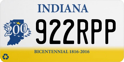 IN license plate 922RPP