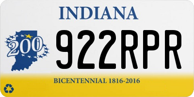 IN license plate 922RPR