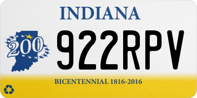 IN license plate 922RPV