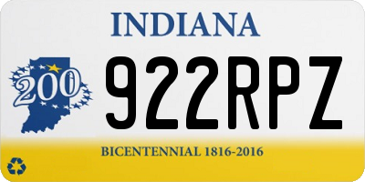 IN license plate 922RPZ