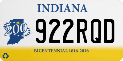 IN license plate 922RQD