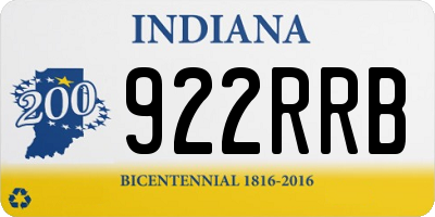 IN license plate 922RRB