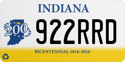 IN license plate 922RRD