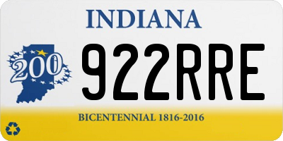 IN license plate 922RRE