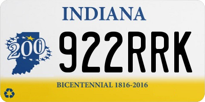 IN license plate 922RRK