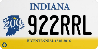 IN license plate 922RRL