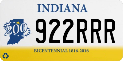 IN license plate 922RRR