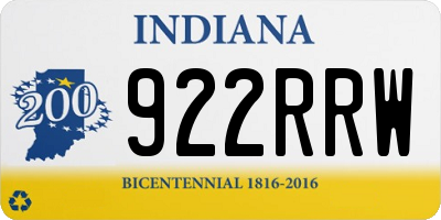 IN license plate 922RRW