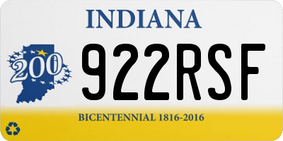 IN license plate 922RSF