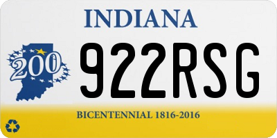 IN license plate 922RSG