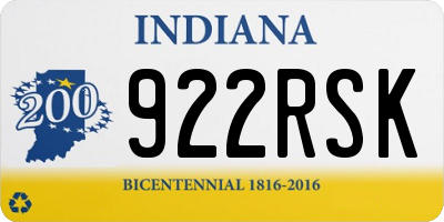 IN license plate 922RSK