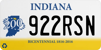 IN license plate 922RSN
