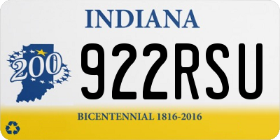 IN license plate 922RSU