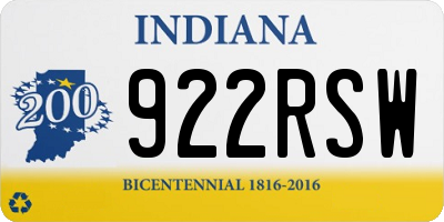 IN license plate 922RSW