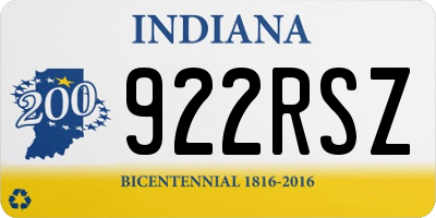 IN license plate 922RSZ