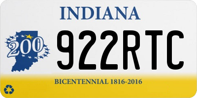 IN license plate 922RTC