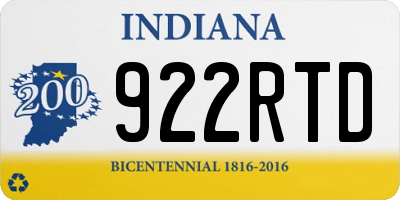 IN license plate 922RTD