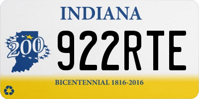 IN license plate 922RTE