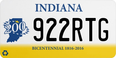 IN license plate 922RTG
