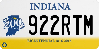 IN license plate 922RTM
