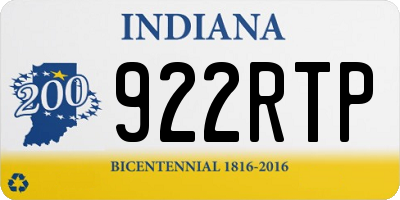 IN license plate 922RTP