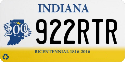 IN license plate 922RTR