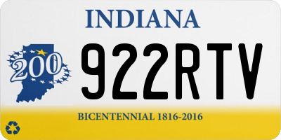 IN license plate 922RTV
