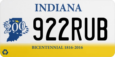 IN license plate 922RUB