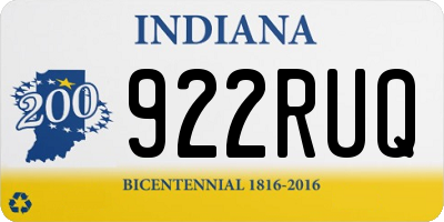 IN license plate 922RUQ