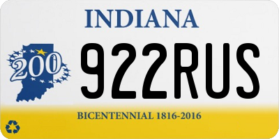 IN license plate 922RUS