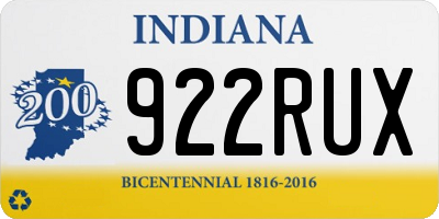 IN license plate 922RUX