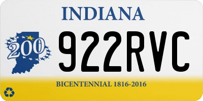IN license plate 922RVC