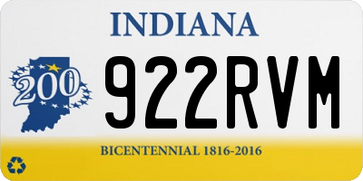 IN license plate 922RVM