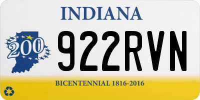IN license plate 922RVN