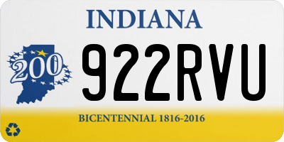IN license plate 922RVU