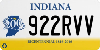 IN license plate 922RVV