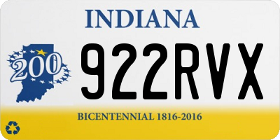 IN license plate 922RVX