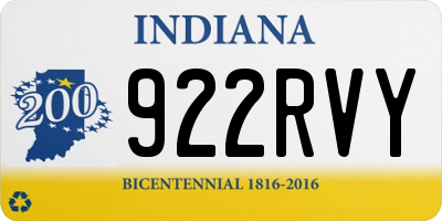 IN license plate 922RVY