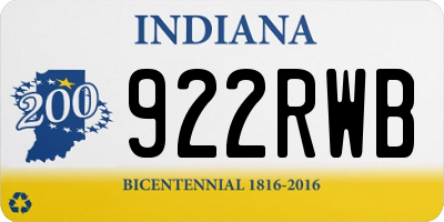 IN license plate 922RWB