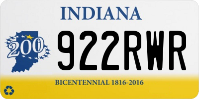 IN license plate 922RWR