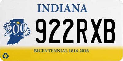 IN license plate 922RXB