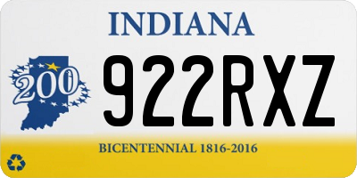 IN license plate 922RXZ
